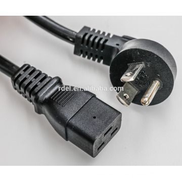 C19C2020A-10F IEC 60320-C20 to IEC 60320-C19 20A/250V 12AWG/3C SJT 10-Feet Power Cord, Black